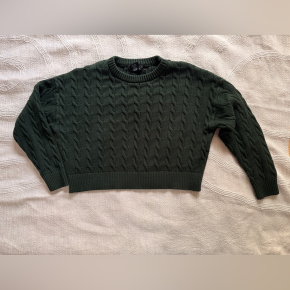 Justify Sweaters - Justify Forest Green Soft Cropped Sweater